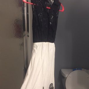 Black and white lace dress